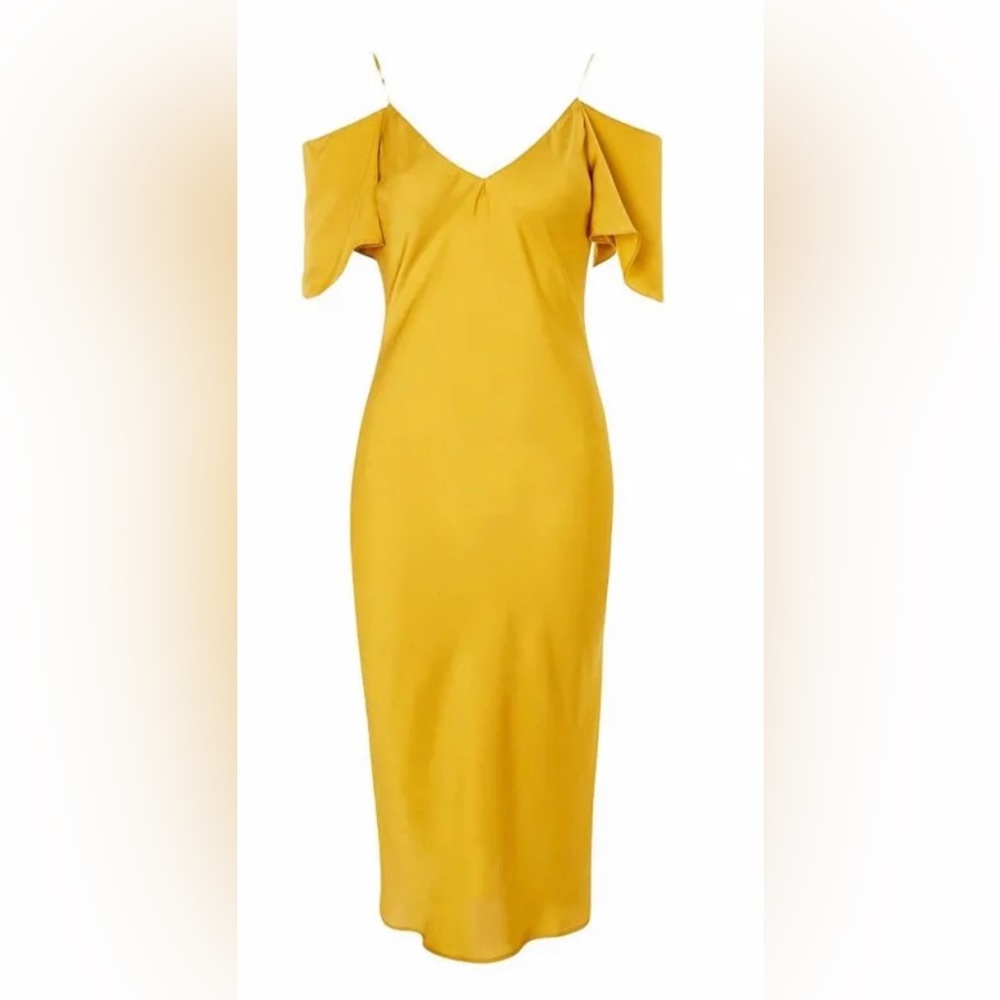 Cold Shoulder Satin Midi Dress by TOPSHOP
